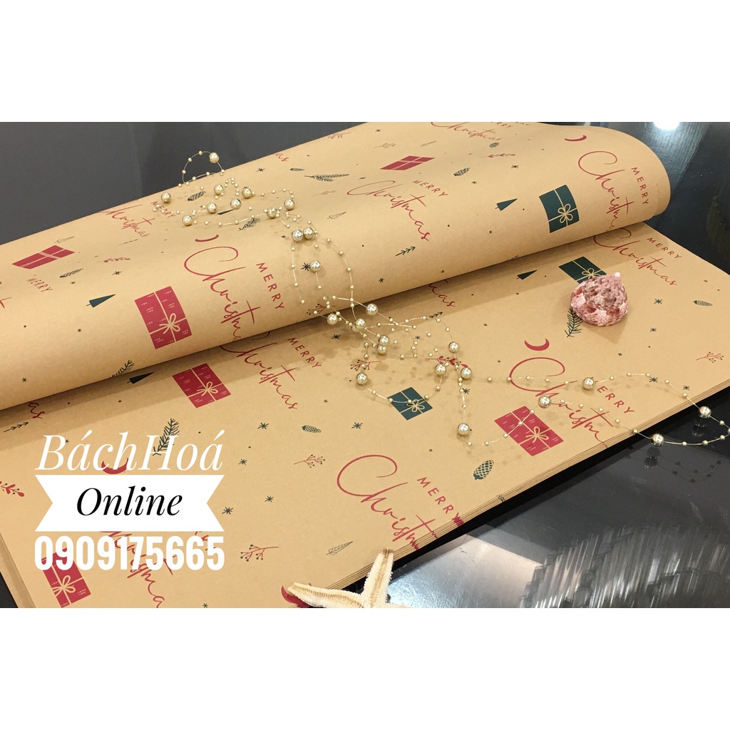 Giấy gói quà Noel-Giáng sinh - Chất liệu kraft