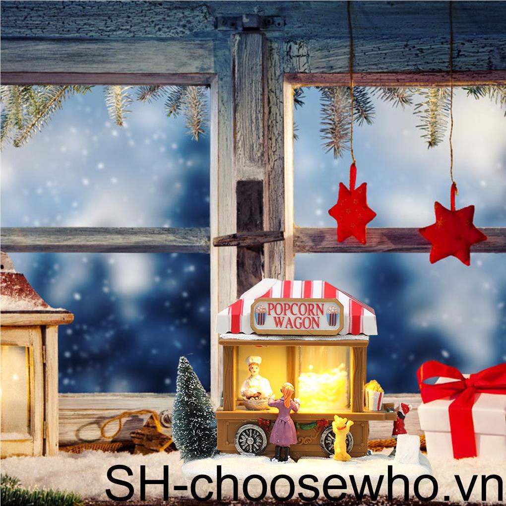 Ngôi Nhà Nhỏ Bằng Nhựa Resin Có Đèn LED Phát Sáng Để Bàn Trang Trí Giáng Sinh / Sinh Nhật / Không Kèm Pin [Choo