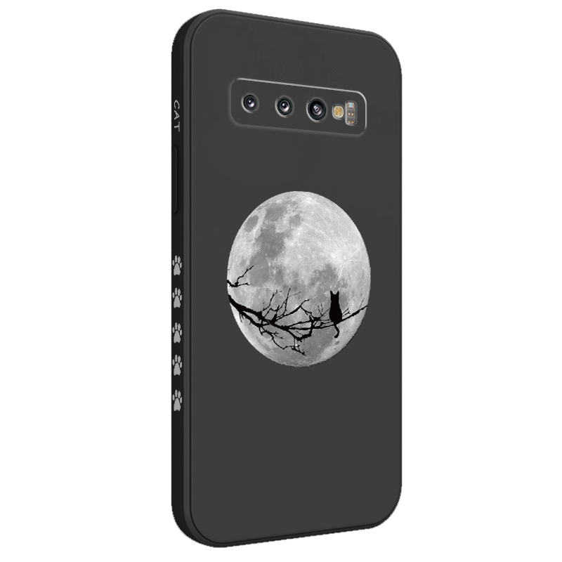 Ốp Điện Thoại Mềm Hình Mèo Mặt Trăng Cho Samsung Galaxy S10 S10E Plus S9 Plus S10 S10E Plus