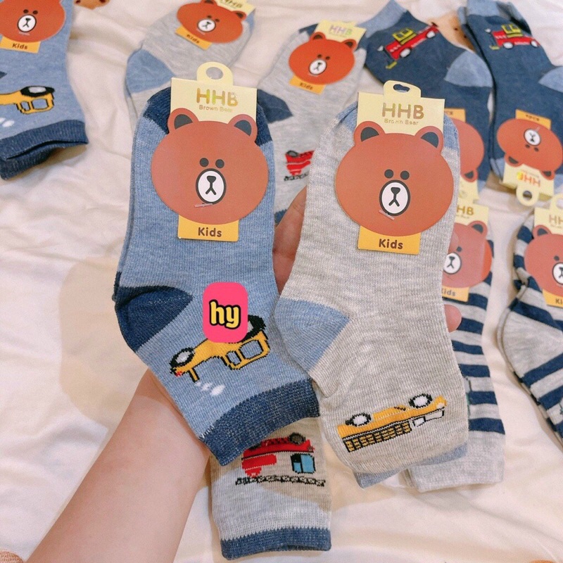 Combo 5 đôi tất cổ cao hình ô tô, vớ ô tô cho bé trai ấm áp
