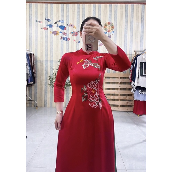 Áo dài tây thi thêu ( áo + quần )