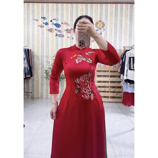 Áo dài tây thi thêu ( áo + quần )