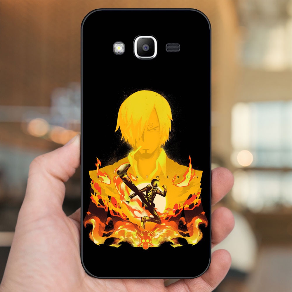 Ốp lưng Samsung J2 Prime, J3 2016, J5 2015 viền đen in hình Sanji One Piece Đảo Hải Tặc