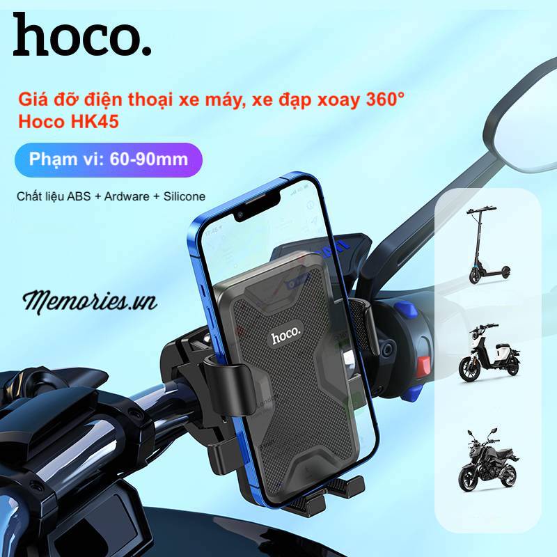 Combo giá đỡ điện thoại Hoco CA93, CA73, HK45 + Tẩu Sạc Z45A - Chính hãng chất lượng cao cho xe máy, mô tô, ô tô, xe đạp