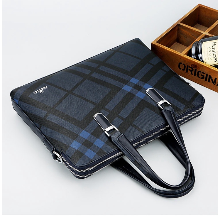 Cặp da công sở kẻ caro cá tính hàng chính hãng FSD.WG