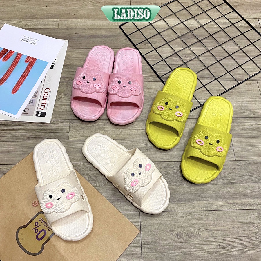 Dép nữ quai ngang hình đám mây siêu yêu mềm nhẹ đế chống trơn dùng đi trong nhà , văn phòng LADISO - TT468