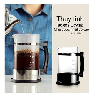 Bình pha trà cà phê kiểu pháp French Press 600ml 350ml