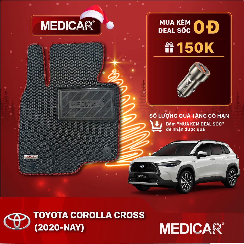 Thảm lót sàn ô tô Medicar xe Toyota Corolla Cross (2020 - hiện tại) - chống nước, không mùi, ngăn bụi bẩn