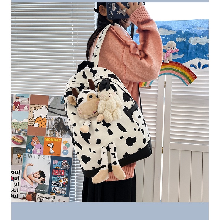 Balo Vải Canvas Họa Tiết Hoạt Hình Phong Cách Hàn Quốc Cho Nữ