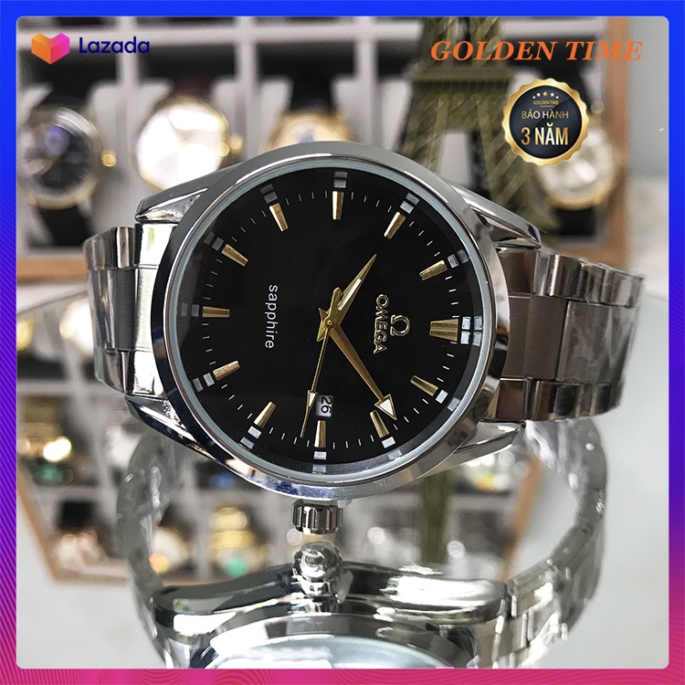 Đồng hồ Nam Omega, Đồng hồ Nam OMG05 Dây da cao cấp, Mặt tráng Sapphire chống xước, chống nước bảo hành 12 tháng