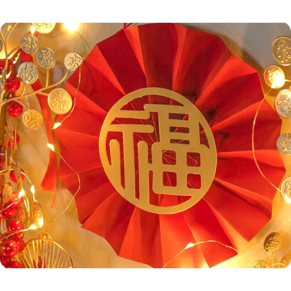 Vòng Hoa đào đông Chữ phúc Treo Tường Treo cửa Trang Trí Phòng Khách / Năm Mới