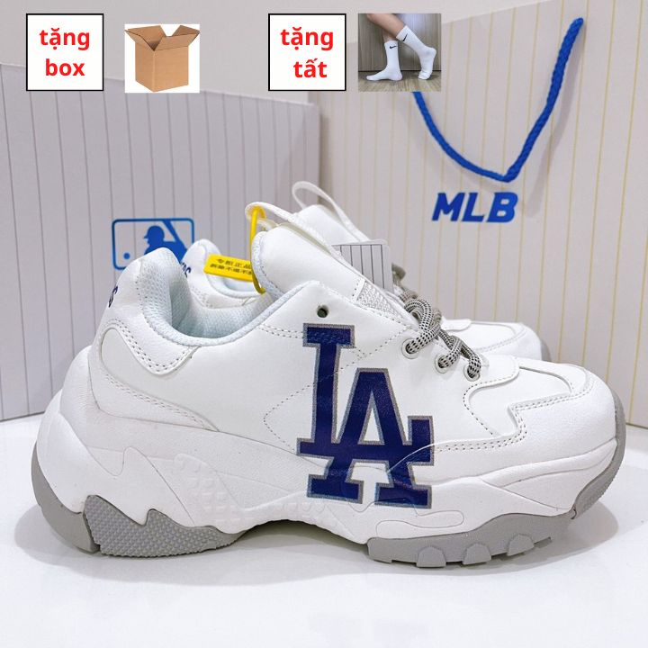 Giày 𝗠𝗟𝗕 BOSTON, MLB LA, MLB ĐẾ NÂU đen cổ thấp, giày mlb chuẩn S.cấp full phụ kiện