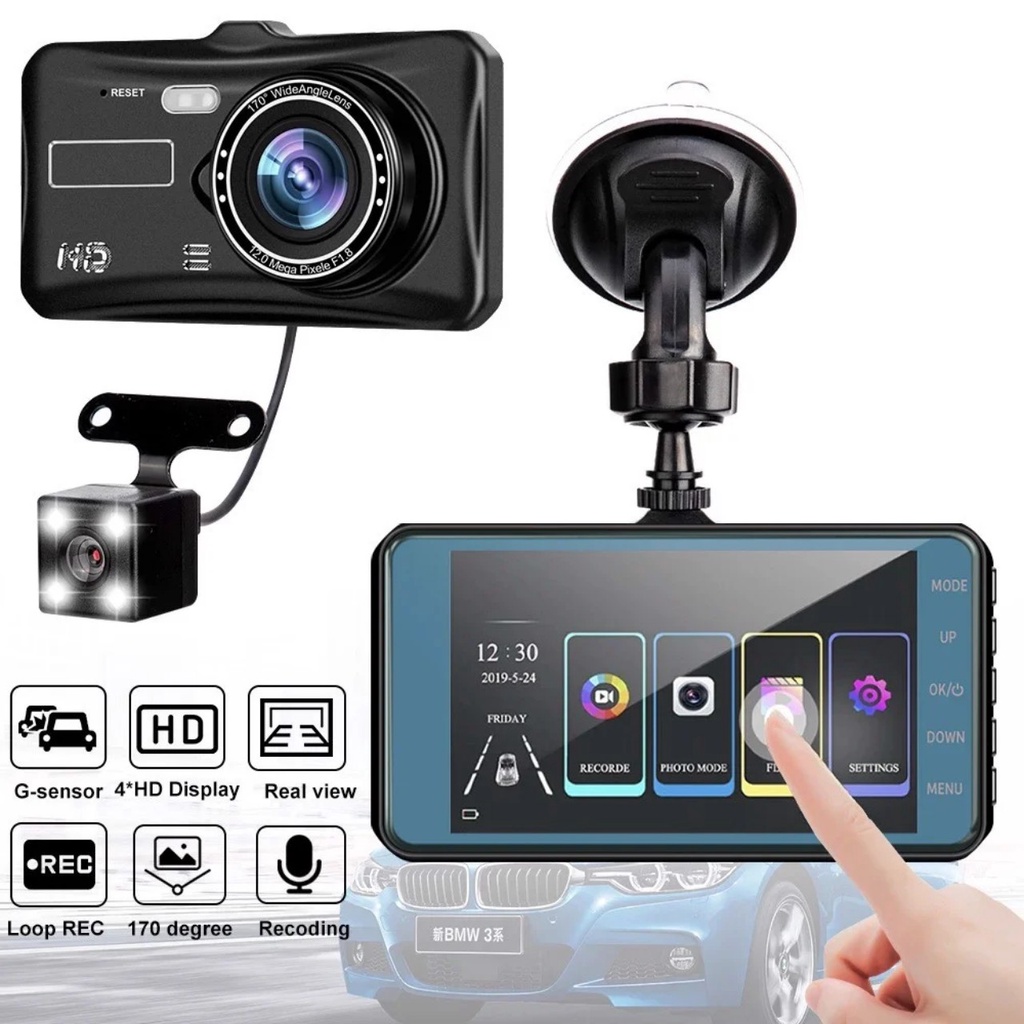 Camera Hành Trình Xe Hơi Tích Hợp Màn Hình Cảm Ứng V10-A12 Có Camera Lùi Chống Nước Có Màn Hình LCD Siêu Nét 1080P