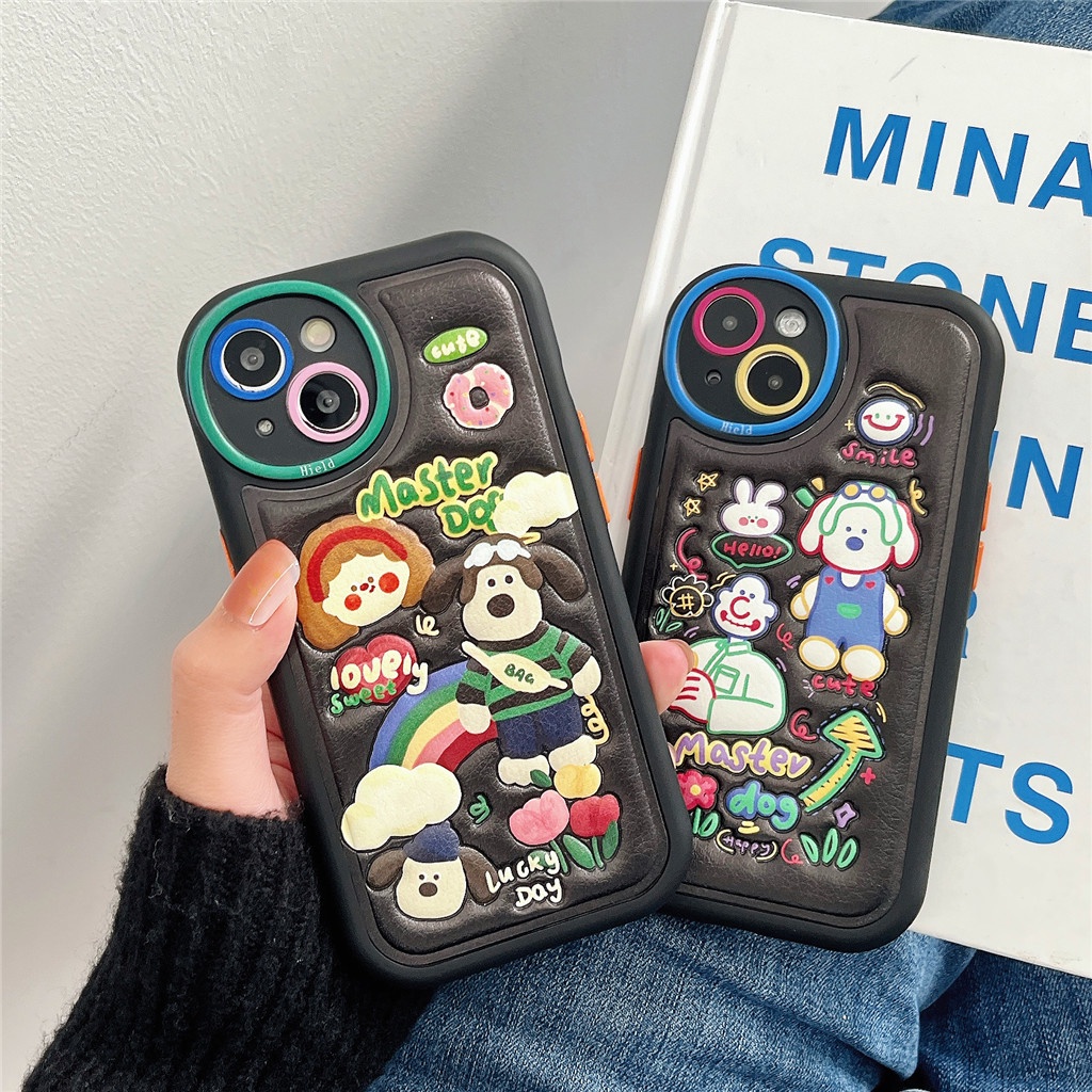 Ốp Điện Thoại Da Viền tpu Dẻo In Họa Tiết Hoạt Hình Góc Tròn Cho iphone 15 pro max 14 pro max 13 pro max 12 pro max