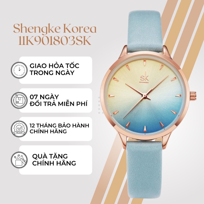 Đồng Hồ Nữ Thời Trang Shengke 11K901803SK - kiểu dáng Korea thanh lịch - Bảo hành Chính Hãng