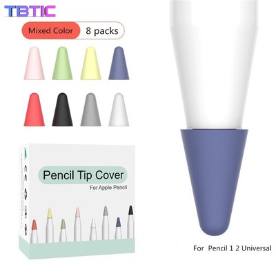 Tbtic 8 Cái Cho Apple Pencil Pro USB C 2nd 1st Gen Thay Thế Đầu Silicon Vỏ Bảo Vệ Nib