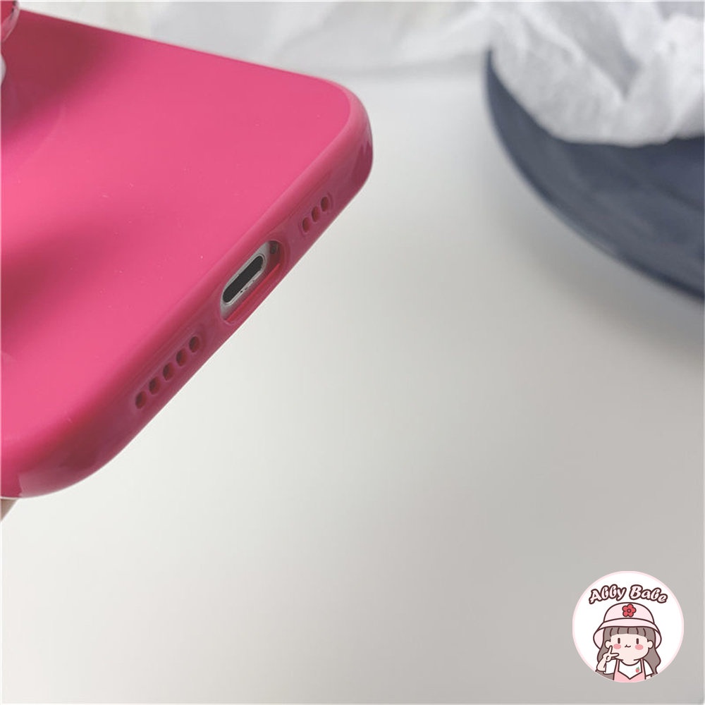 Ốp Điện Thoại TPU Mềm Bóng Có Vòng Đỡ Hình Gấu / Hoa Hồng Cho IPhone 14 Pro Max 11 7Plus 13 12 11 Pro Max X XS