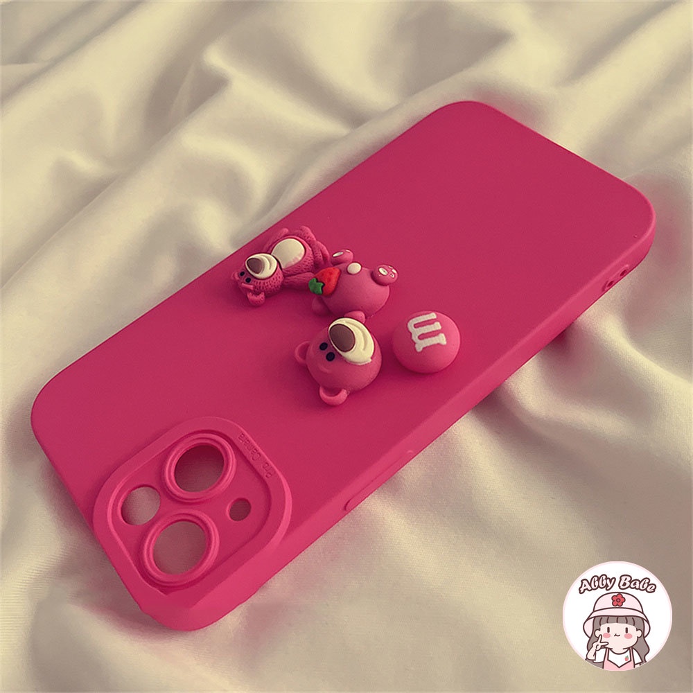 Ốp Điện Thoại TPU Mềm Chống Mồ Hôi Hình Mông Quả Dâu 3D Cho IPhone 14 Pro Max 11 7Plus 13 12 11 Pro Max X XS XR