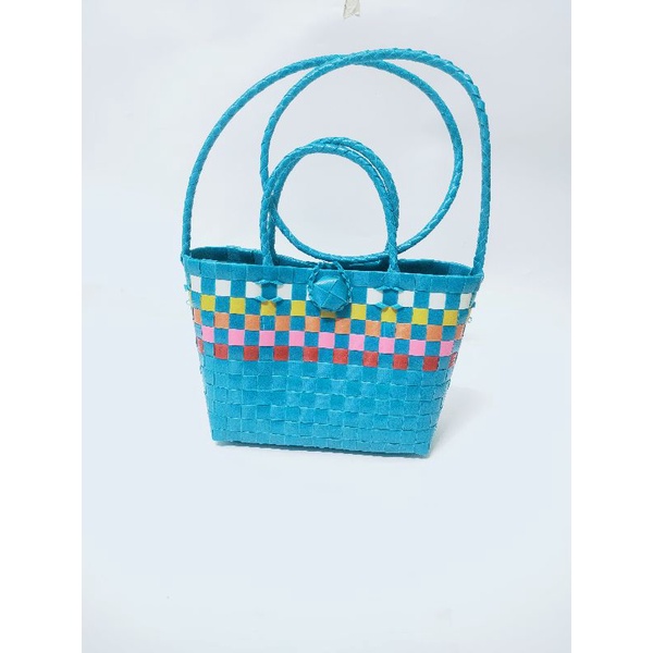 Giỏ xách đan tay đeo chéo nhiều màu kt: 20cm