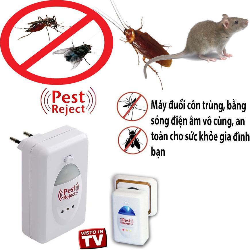 Thiết Bị Đuổi Côn Trùng Pest Reject - Máy Đuổi Chuột Gián Muỗi Ruồi Kiến Mối Tiện Lợi Dành Cho Gia Đình
