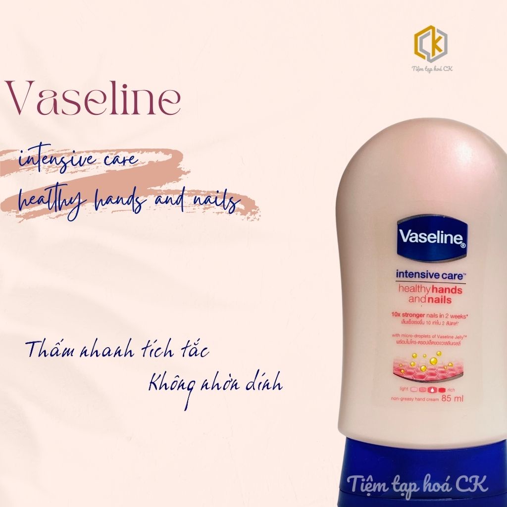Kem Dưỡng Da Tay Giúp Làm Ẩm, Mềm Mượt Da Tay Và Móng Tay Vaseline Intensive Care 85ml Thái Lan
