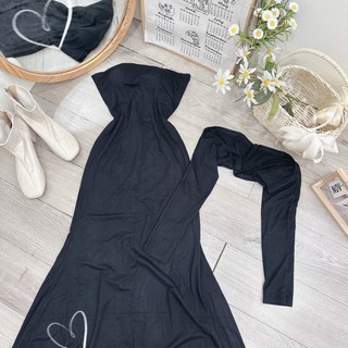 Đầm body đuôi cá đen trắng kèm khoác[Nhà Của Méo Store]