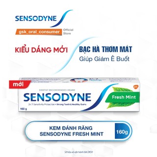 Kem đánh răng Sensodyne Fresh Mint 160G / Thơm miệng ngừa sâu răng hương bạc hà thơm mát