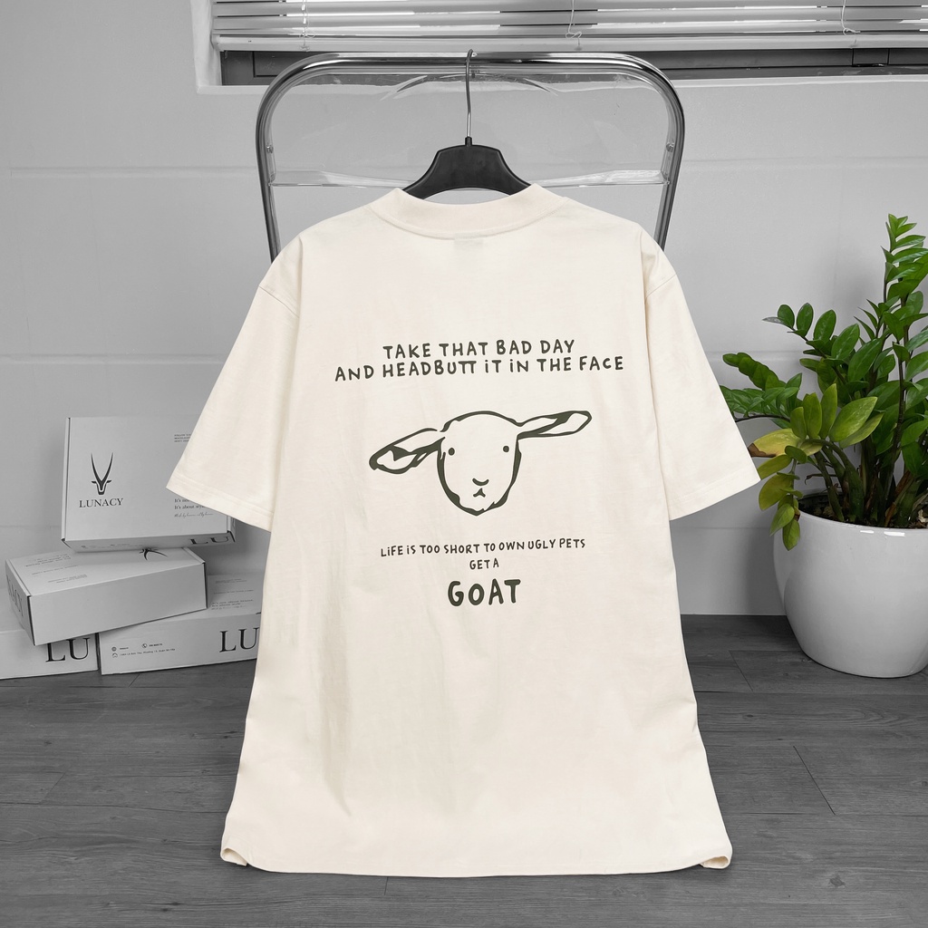 Áo Thun Local Brand Unisex LUNACY Get a Goat 100% Cotton Form Oversize