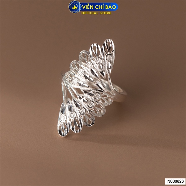 Nhẫn đuôi chim công chất liệu bạc Thái 925 thời trang phụ kiện trang sức nữ Viễn Chí Bảo N000823