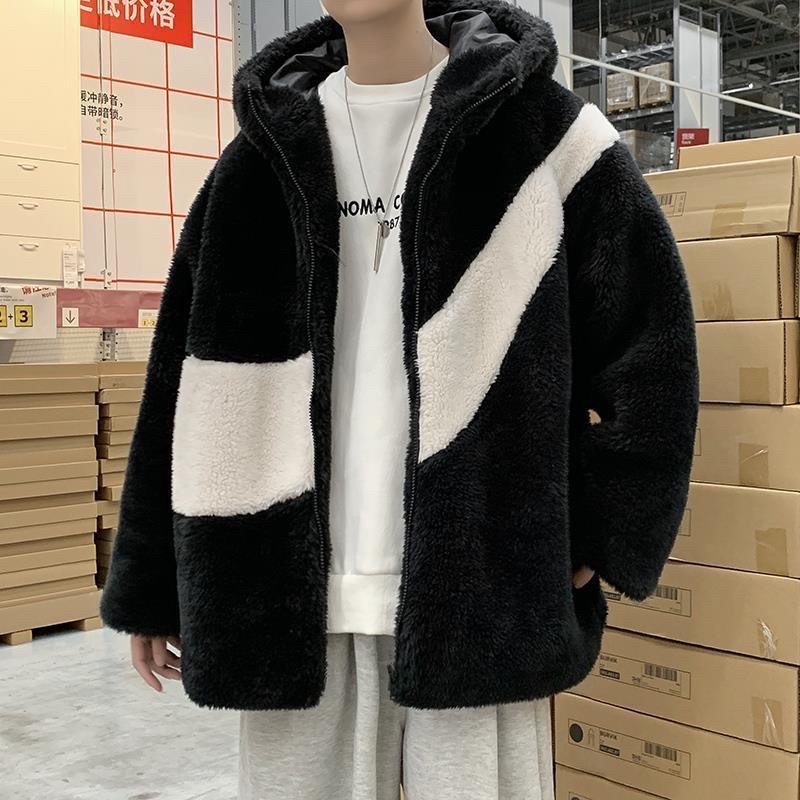 Áo khoác nỉ bông dày lông cừu phong cách Hàn Quốc nam nữ mặc cựu chất