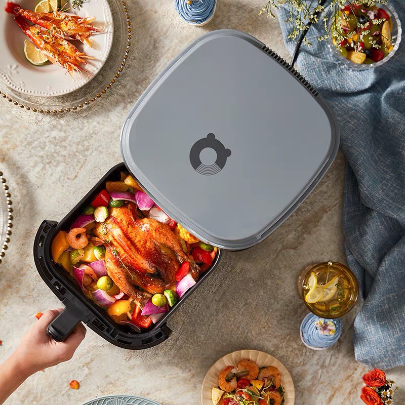 Nồi Chiên Không Dầu Bear 5 Lít cao cấp, màn hình cảm ứng công suất 1550W, có đèn