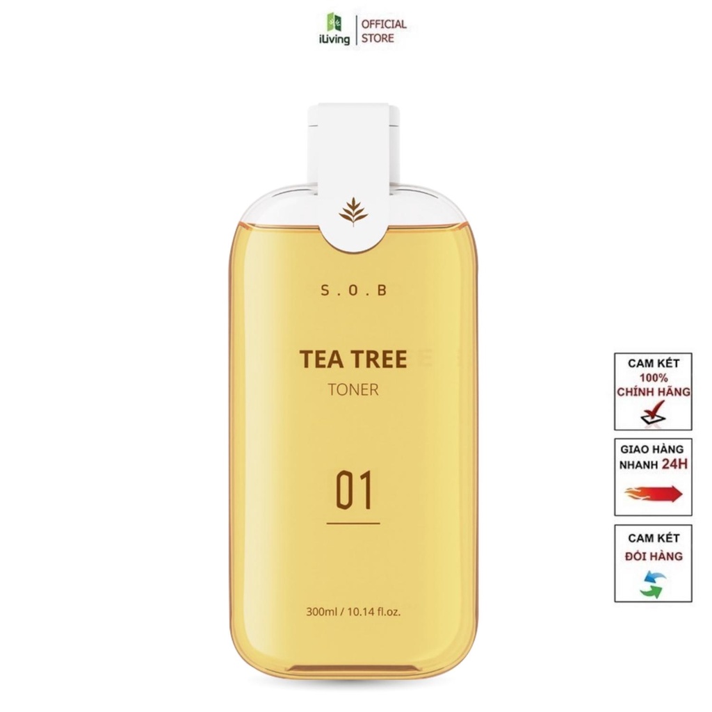 Toner cấp ẩm sáng da ngừa mụn S.O.B Tea Tree Toner ILIVING-SOBTN300
