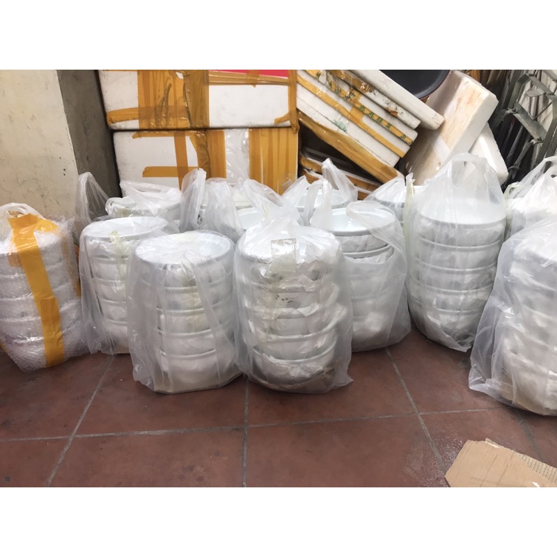 Bát thuyền bày gà lễ, gà cúng, bày hoa quả - hàng Bát Tràng.
