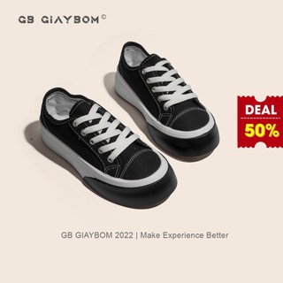 Giày bata nữ giayBOM phối màu cá tính đế cao 3 cm B1155