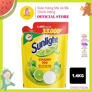 [Hoả Tốc] Nước Rửa Chén SUNLIGHT DẠNG TÚI Chanh 1.4KG