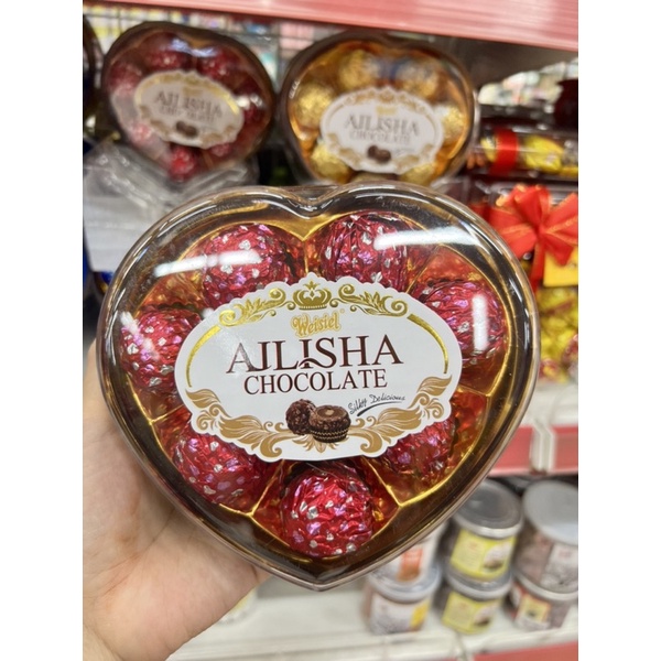 Hạn MỚI -HỘP CHOCOLATE TRÁI TIM AILISHA KẸO SOCOLA BỌC SỮA HẠNH NHÂN 80gr mẫu 2023