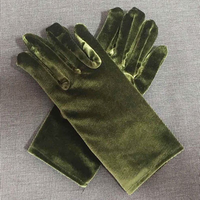 1 Đôi Găng Tay Nhung Mềm Mại Màu Trơn Giữ Ấm Thanh Lịch