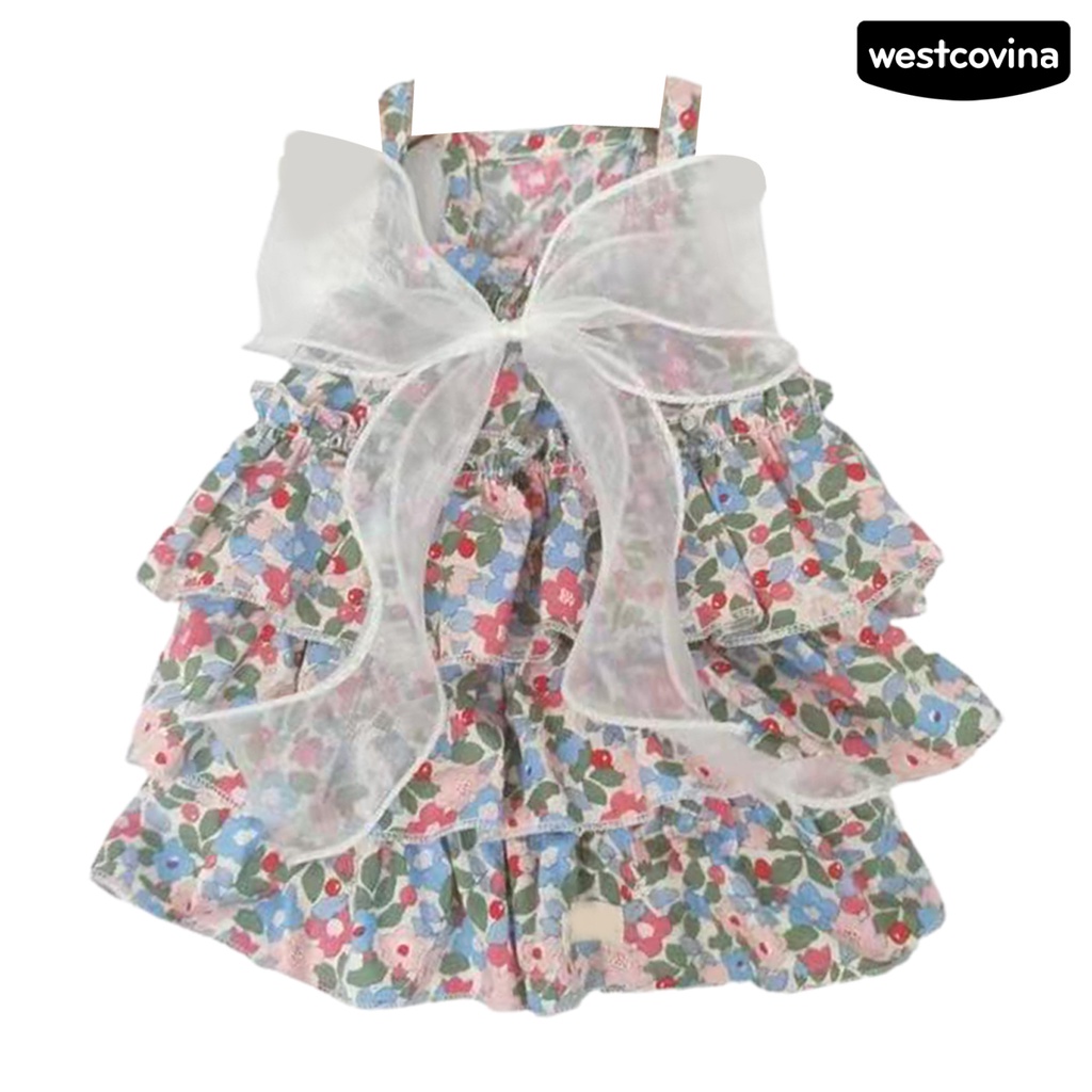 [Hot]♝Đầm Vải Cotton Siêu Mềm In Hoa Xinh Xắn Thời Trang Cho Thú Cưng