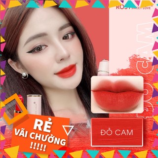 Son sáp siêu lì chính hãng rosy sweetlove mới nhất 2022 màu đỏ cam