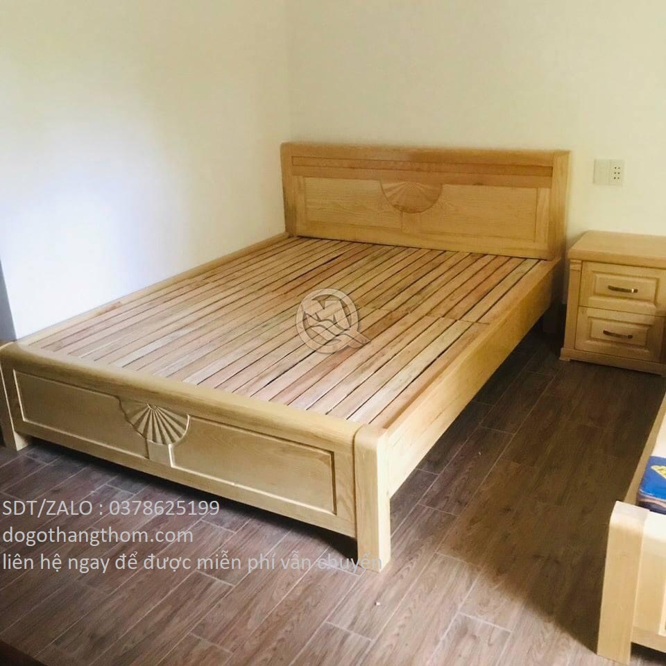 giường gỗ sồi 1m6 rác gỗ quế