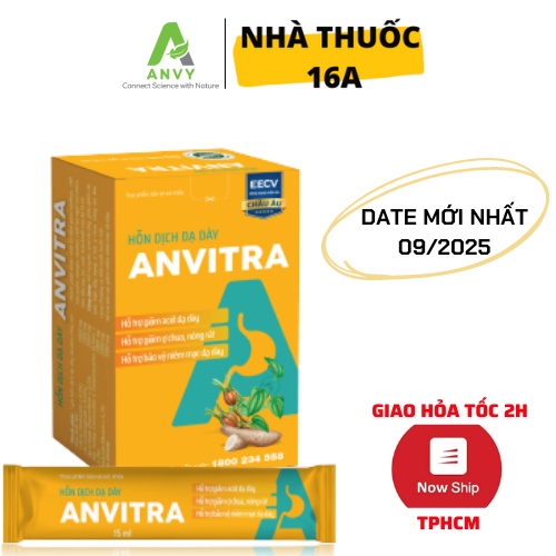 ANVITRA VÀNG - DƯỢC PHẨM ANVY MIỀN NAM - HỖN DỊCH TRÀO NGƯỢC DẠ DÀY (HỘP 15 GÓI)