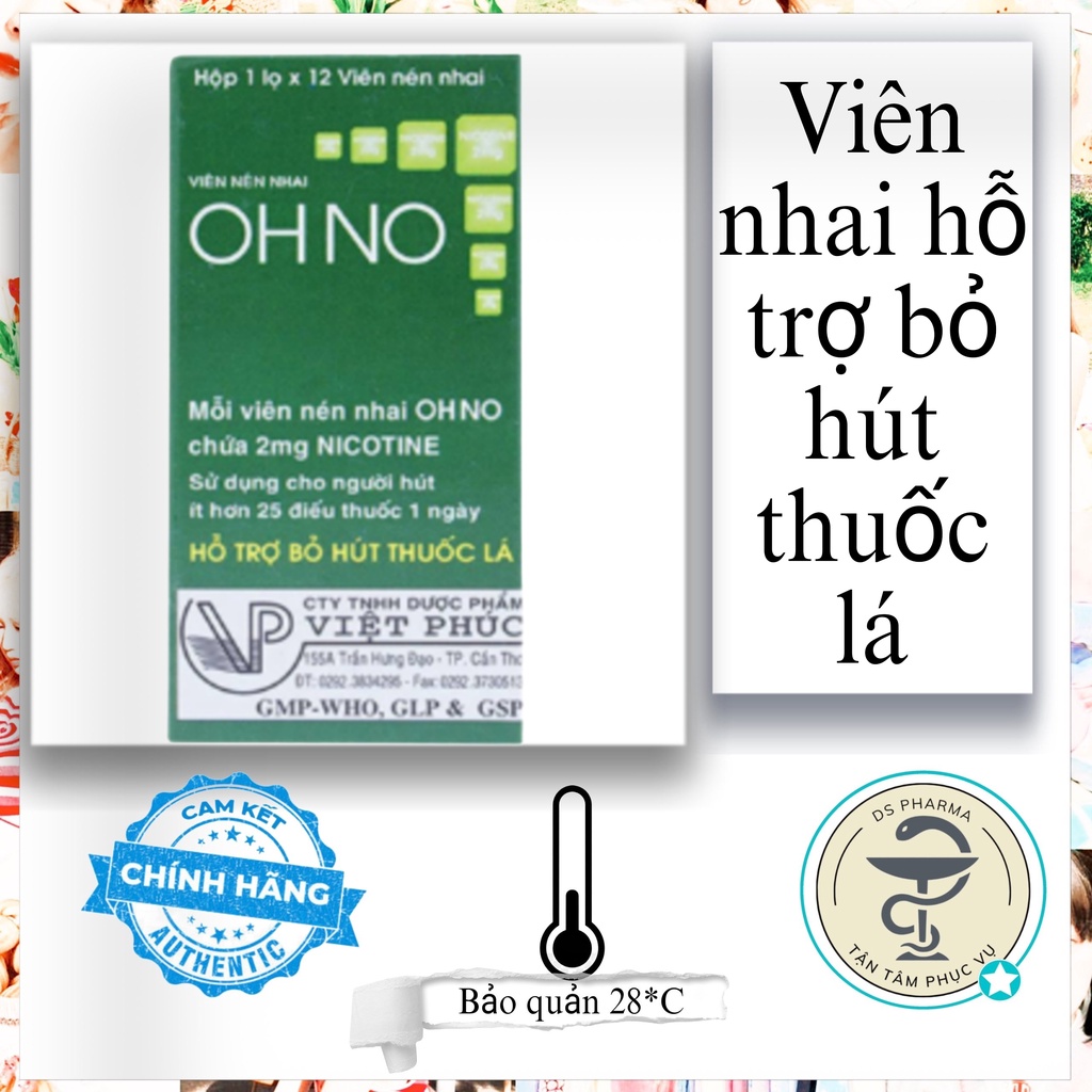Kẹo nhai Ohno hỗ trợ bỏ thuố.c lá Hộp 12 viên