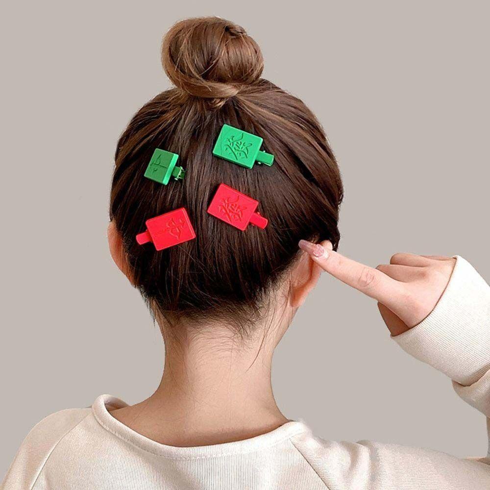 TWINKLE Kẹp Tóc Mỏ Vịt Hình Dạng Hình Học Đơn Giản Mừng Năm Mới Trung Hoa Cá Tính Dành Cho Bạn Nữ