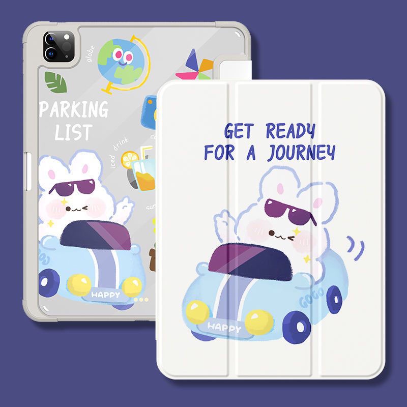 Ốp Máy Tính Bảng Dành Cho iPad Air 4 gen9 / gen8 / gen7 10.2 mini6 Air4 / Air5​​Ốp Máy Tính Bảng Bằng acrylic Hình Chú Vịt Dễ Thương Kèm Ngăn Đựng Bút Cho iPad gen5 / gen6 gen10 10.9 pro11 2020