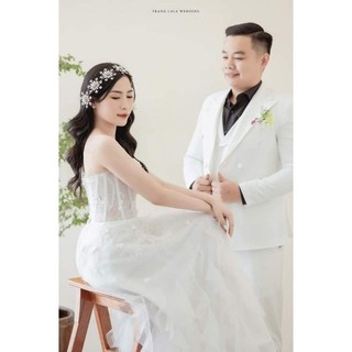 cài đá sang chảnh cài tóc cô dâu