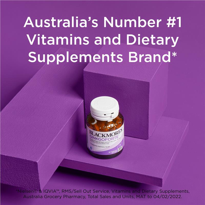 Viên uống bổ não Blackmores Ginkgo Forte Memory Support 80 viên