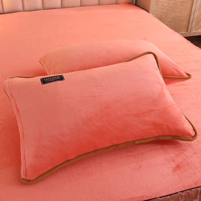 Vỏ Gối Đơn / Đôi Bằng Vải Flannel Lông Cừu San Hô Dày Dặn Ấm Áp Mùa Thu Đông