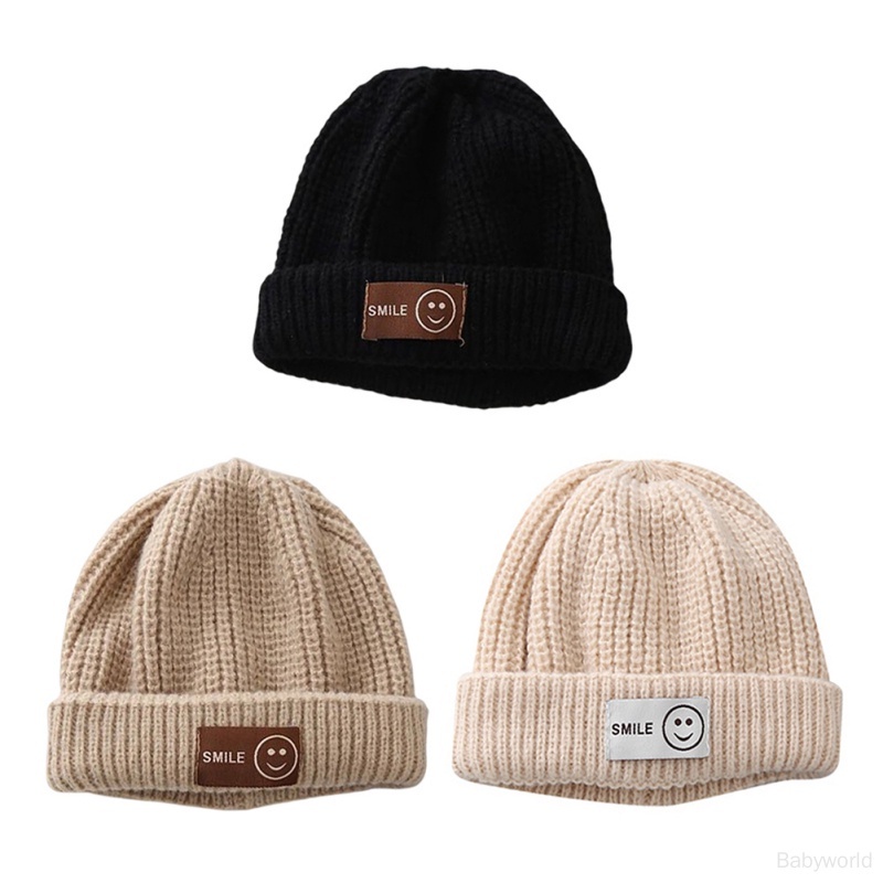 Mũ Len Giữ Ấm Màu Sắc Đơn Giản Cho Bé