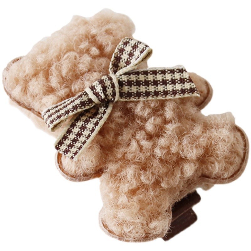 Kẹp Tóc Hình Gấu Nhồi Bông Dễ Thương Phong Cách Hàn Quốc