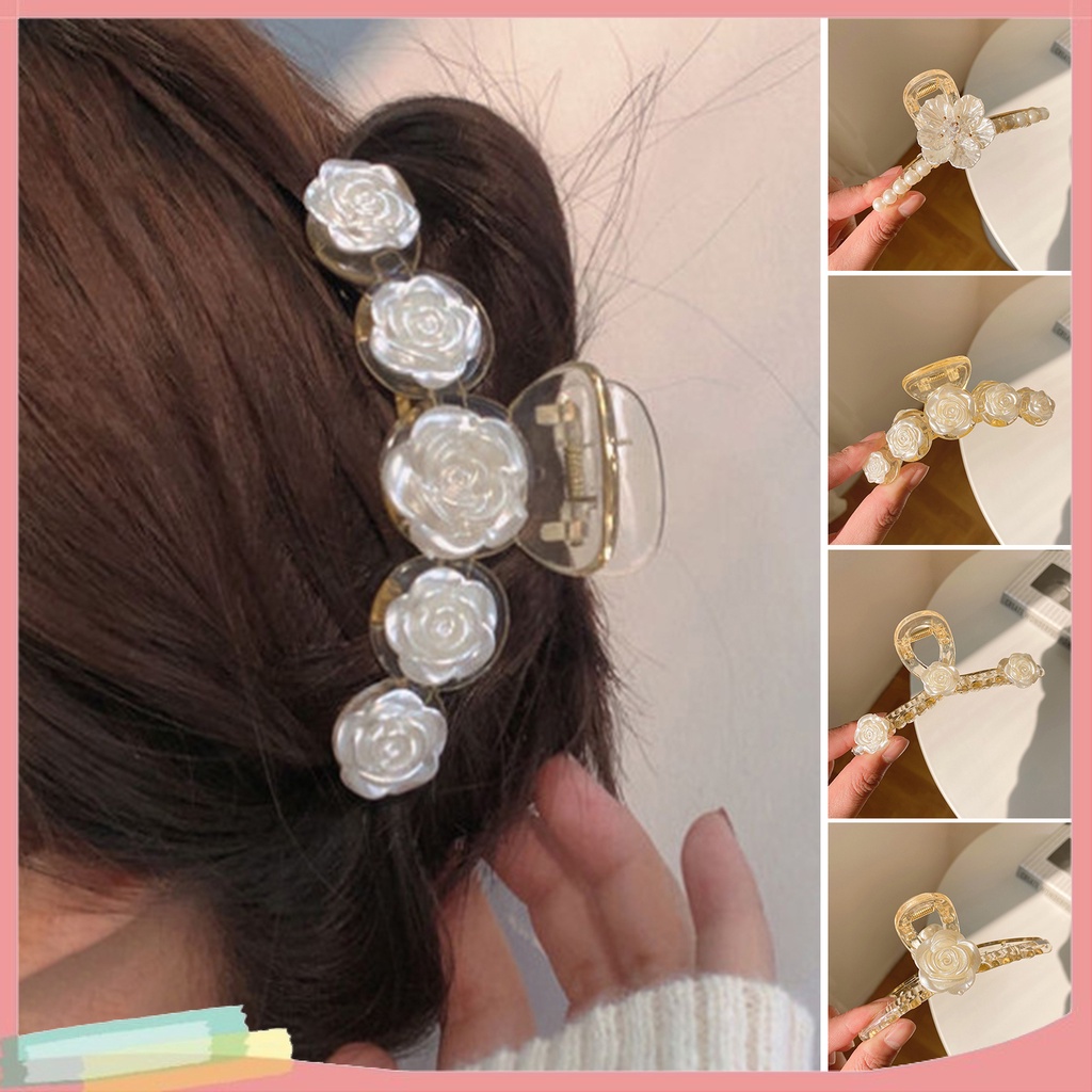 Kẹp Tóc Nữ Phối Hoa Phong Cách Thời Trang Hàn Quốc